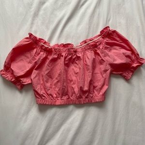 Tatyana ruffled pink crop top